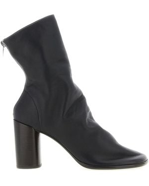 Lemaire Leather Ankle Boots With Block Heel - Black