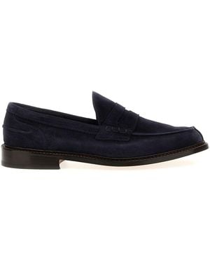 Tricker's Loafer With Cut-Out Saddle Strap - Black