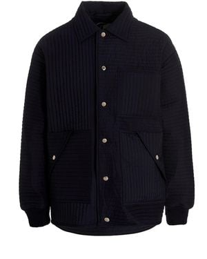 Khrisjoy 'chore Quilted Stripes' Down Jacket - Blue