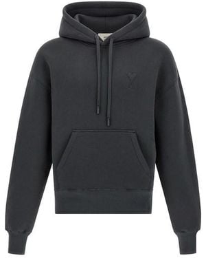 Ami Paris Felpa Con Cappuccio 'Ami De Coeur' - Nero