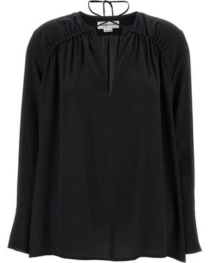 Victoria Beckham 'gather Detail Tie' Blouse - Black
