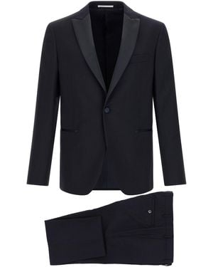 Pal Zileri Wool And Satin Dress - Blue