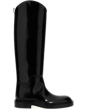 Jil Sander Stivale pelle - Nero