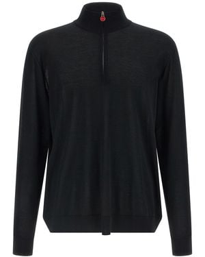 Kiton Half-Zip Stehkragenpullover - Schwarz