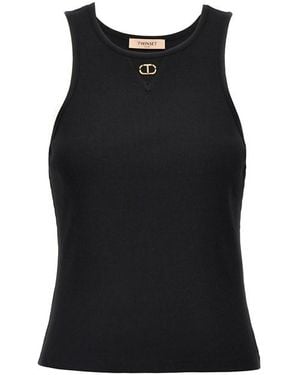 Twinset Tank top 'Oval T' - Nero