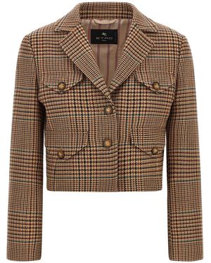 Etro Blazer Prince Of Wales - Braun