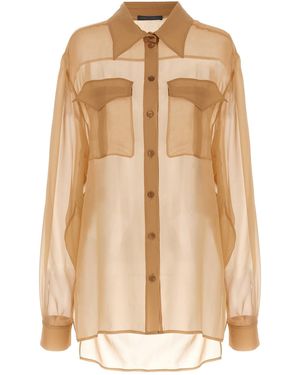 Alberta Ferretti Camicia 'Chiffon Di Seta' - Neutro