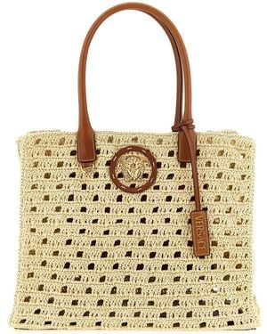 Versace 'la Medusa' Large Shopping Bag - Metallic