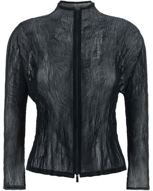 Issey Miyake Cardigan 'Chiffon Twist 1' - Schwarz