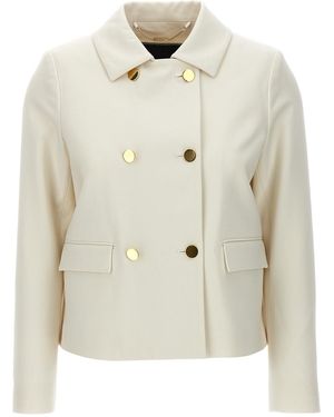 Kiton Cropped Double-breasted Jacket - White