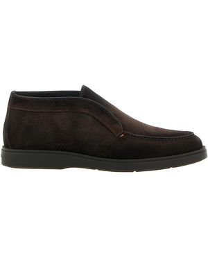 Santoni Braune Wildleder-Stiefeletten 'Desert' - Schwarz