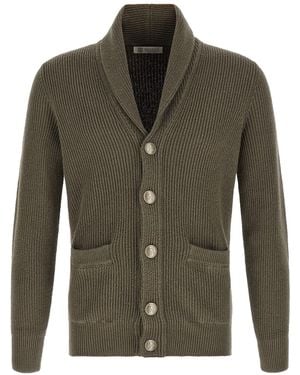 Brunello Cucinelli Strickjacke Aus Malfilé-Baumwolle - Grün