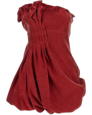 Magda Butrym Asymmetrical Dress With Pleats - Red