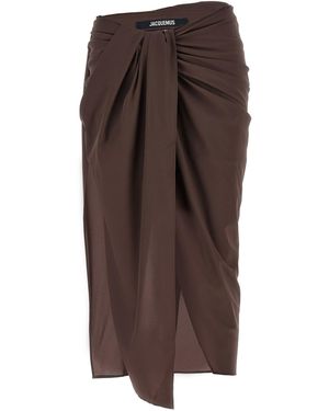 Jacquemus 'Le Jupe Paréo' Midi Skirt - Brown