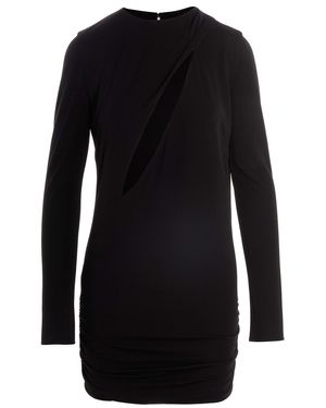Versace One-Shoulder Cut-Out Midi Dress - Black