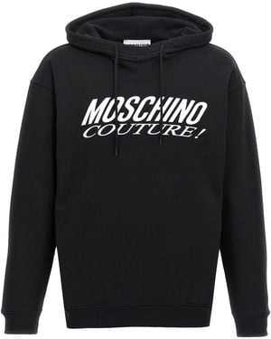 Moschino Logo Print Hoodie - Black