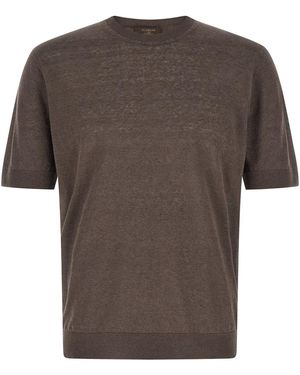 Zanone 'ice Lino' Jumper - Brown