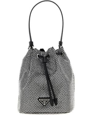 Prada 'Crystal' Bucket Bag - Grey