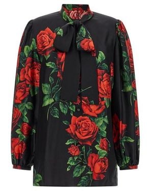 Dolce & Gabbana Camicia 'Rose' - Nero