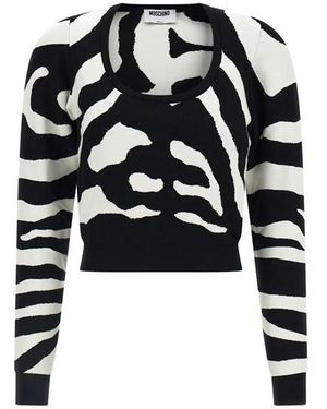 Moschino Maglia Intarsio Zebra - Nero