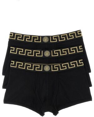Versace 'greca' 3-pack Boxer Set - Black
