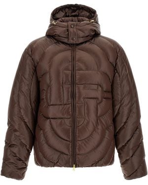 CASABLANCA 'monogram' Quilting Down Jacket - Brown