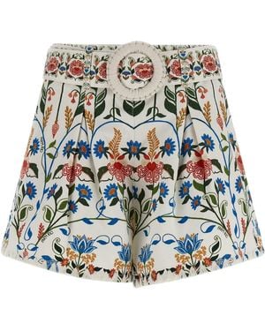 FARM Rio Fraga Shorts With Floral Embroidery - White