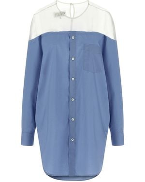 MM6 by Maison Margiela Tulle Insert Shirt - Blue