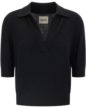 KHAITE 'shrunken Jo' Polo Shirt - Black