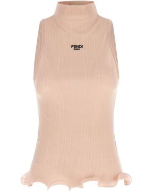 Fendi Ruffled Top - Natural