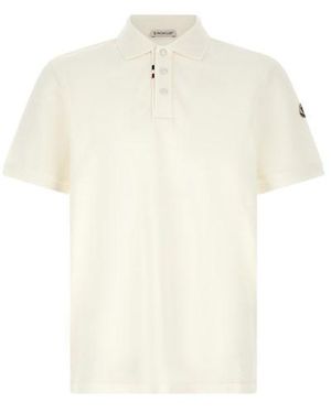 Moncler Polo Patch Logo - Bianco