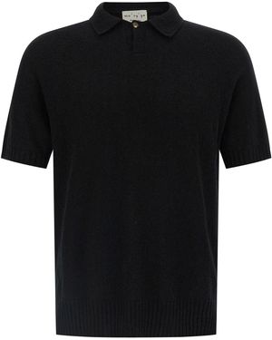 Ma'ry'ya Spongy Effect Polo Shirt - Black