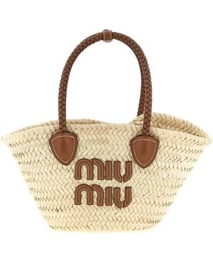Miu Miu Small Palmito Shopping Bag - Metallic