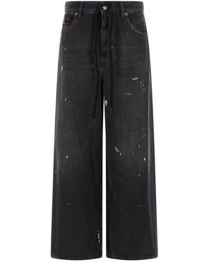 MM6 by Maison Margiela Jeans Mit Lacklederflecken - Schwarz