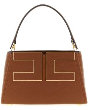 Elisabetta Franchi Maxi Logo Handbag - Brown