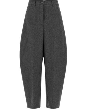 Nude Barrel Silhouette Trousers - Grey