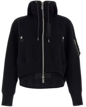 Sacai Felpa con cappuccio 'Sponge' - Nero