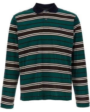 Prada Gestreiftes Polohemd - Grün