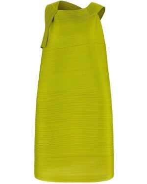 Pleats Please Issey Miyake 'bouncy Basket' Dress - Green