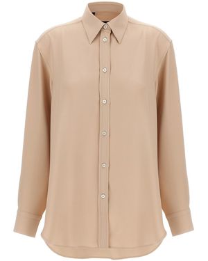 Brioni Cady Silk Shirt - Natural