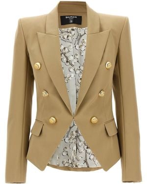 Balmain 'chiocciola' Button Blazer - Green