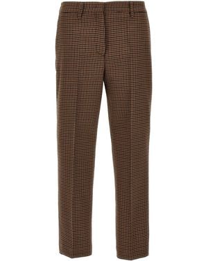 Prada Hose Mit Hahnentrittmuster - Braun