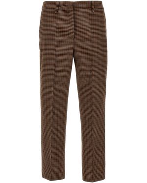 Prada Houndstooth Trousers - Brown