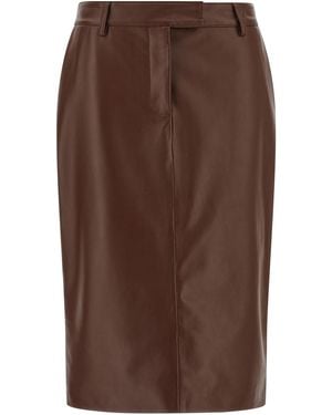 GIUSEPPE DI MORABITO Leather Skirt - Brown