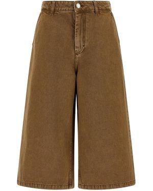 Ami Paris Denim Bermuda Shorts - Natural