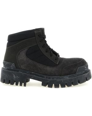 Balenciaga 'combat Strike' Ankle Boots - Black