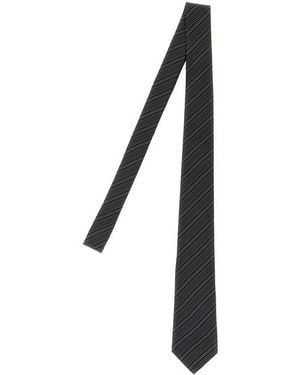 Saint Laurent Cravatta Righe - Nero