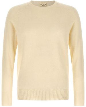 Ma'ry'ya Pullover Mit Rundhalsausschnitt Und Schlitzen - Natur