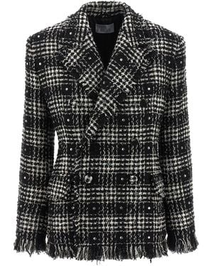 GIUSEPPE DI MORABITO Tweed And Rhinestone Blazer - Black
