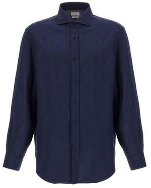 Brunello Cucinelli Camicia Lino - Blu